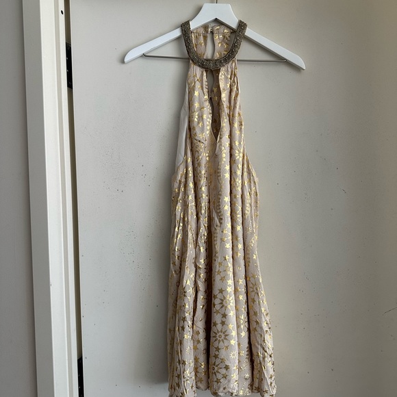 Kimchi Blue Gold Star Halter Dress - Picture 2 of 7